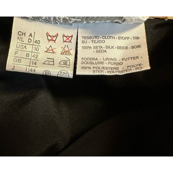 Max Mara Pura Seta 100% Silk Baroque Faux Wrap Pencil Skirt 27" Waist Made Italy - Picture 8 of 9